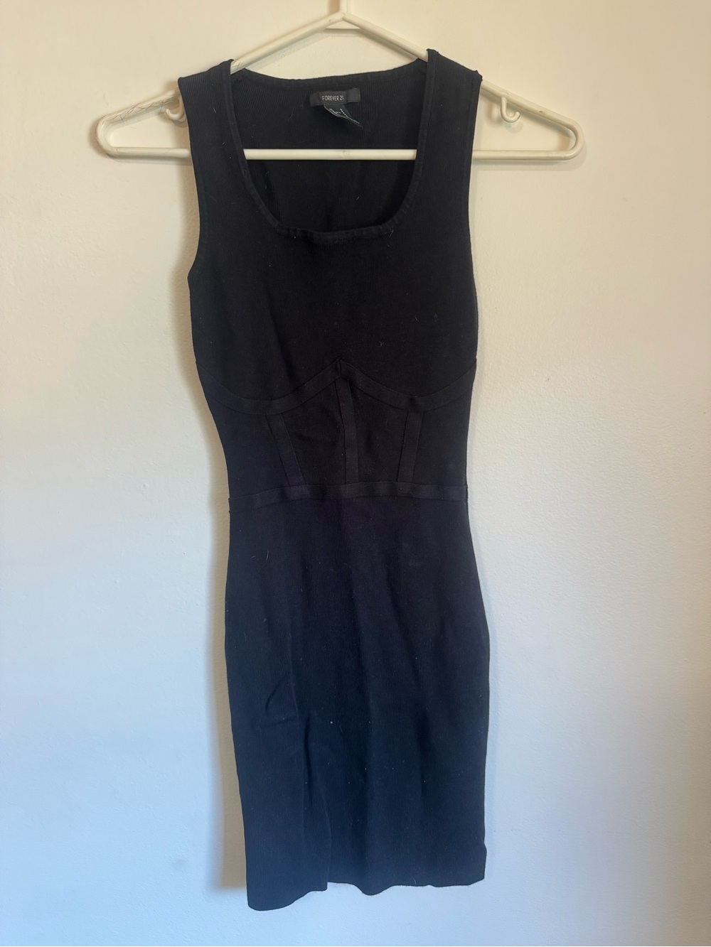 Black ribbed Sleeveless Bodycon Dress
